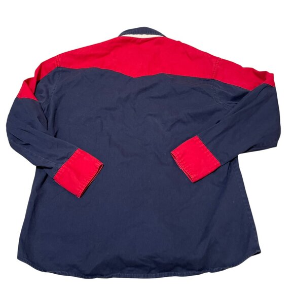 VTG Wrangler Rustler Southwestern Aztec Pearl Snap Western Cowboy Shirt Men's L - Picture 5 of 5